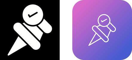chincheta con marca de verificación vector icono