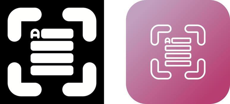 texto caja vector icono