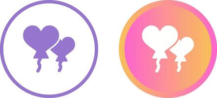 Heart shaped balloons Vector Icon