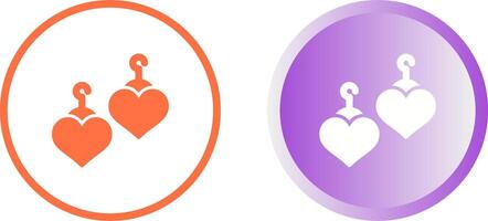 Heart Shaped Earrings Vector Icon