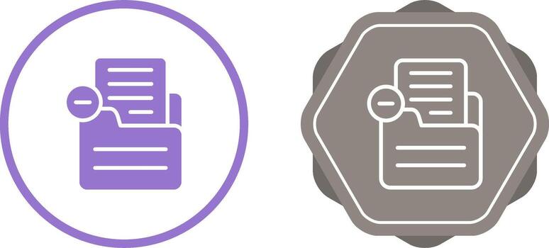 documento eliminar vector icono