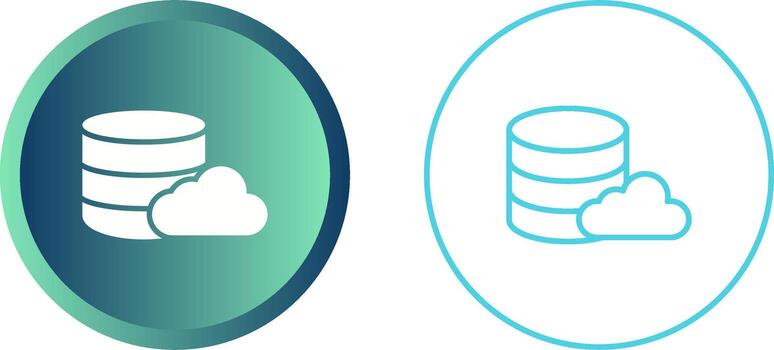 icono de vector de base de datos en la nube