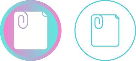 Paperclip with paper Vector Icon