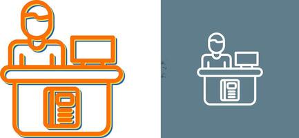 Library Reference Desk Vector Icon