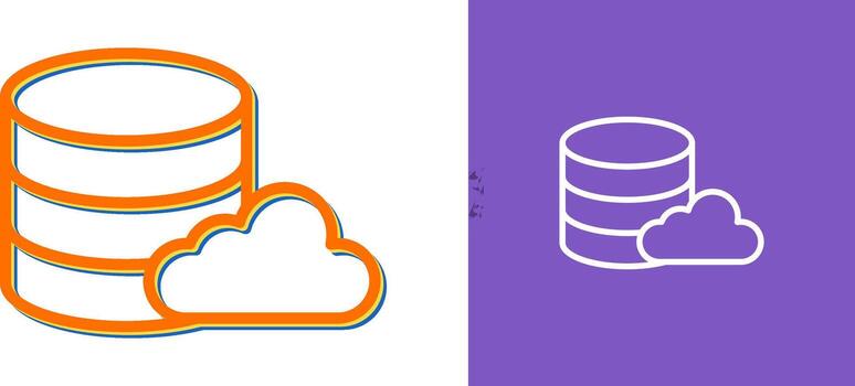 icono de vector de base de datos en la nube