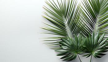 AI generated Fresh green leaves create a tropical summer wallpaper design generated by AI photo