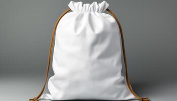 AI generated Fashion gift sack with clean, elegant design and golden handle generated by AI photo