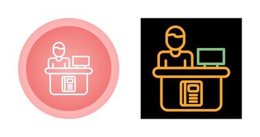 Library Reference Desk Vector Icon