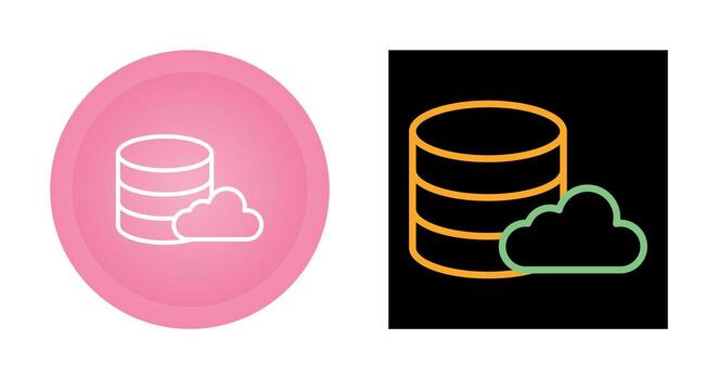 icono de vector de base de datos en la nube