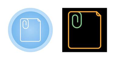 Paperclip with paper Vector Icon