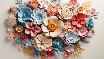 AI generated Abstract floral pattern in multi colored , perfect for wallpaper design generated by AI photo