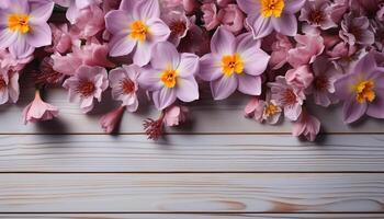 ai generado frescura de naturaleza belleza en un ramo de flores de vistoso flores generado por ai foto