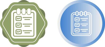 memorándum almohadilla con Lista de Verificación vector icono