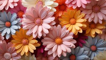 AI generated Nature beauty in a bouquet of colorful daisies, a perfect gift generated by AI photo