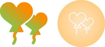 Heart shaped balloons Vector Icon