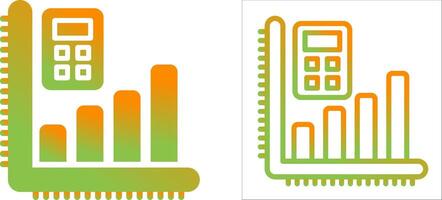 calculadora con grafico vector icono