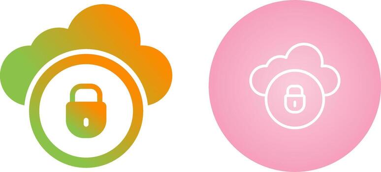 icono de vector de seguridad en la nube