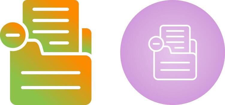 documento eliminar vector icono