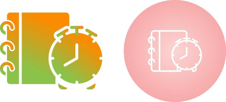 Notepad with alarm clock Vector Icon