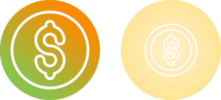 Dólar estadounidense circulo vector icono