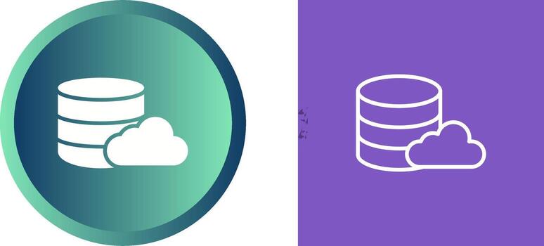 icono de vector de base de datos en la nube