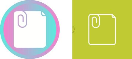 Paperclip with paper Vector Icon