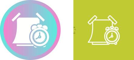Sticky note with alarm clock Vector Icon