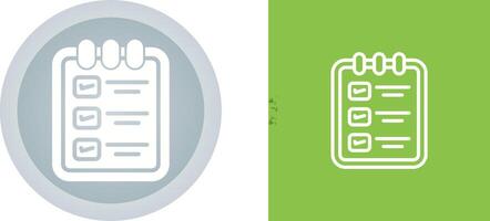 memorándum almohadilla con Lista de Verificación vector icono