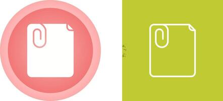 Paperclip with paper Vector Icon