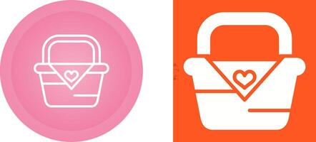 Romantic picnic basket Vector Icon