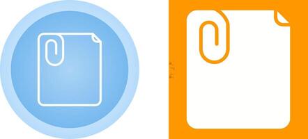 Paperclip with paper Vector Icon