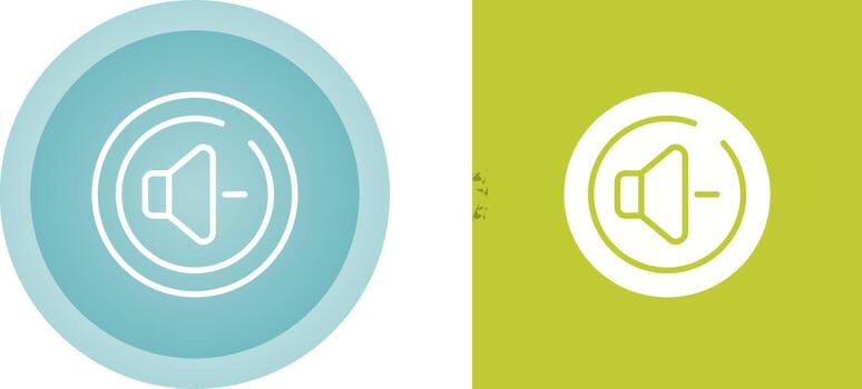 volumen abajo circulo vector icono