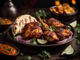 AI generated indian food - chicken tikka masala photo