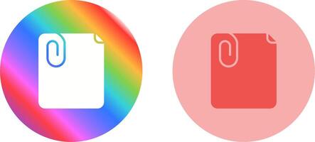 Paperclip with paper Vector Icon