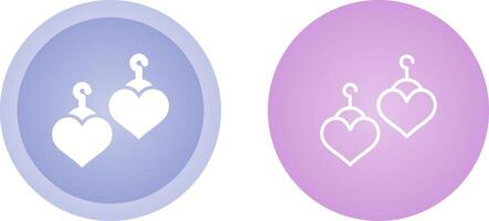 Heart Shaped Earrings Vector Icon