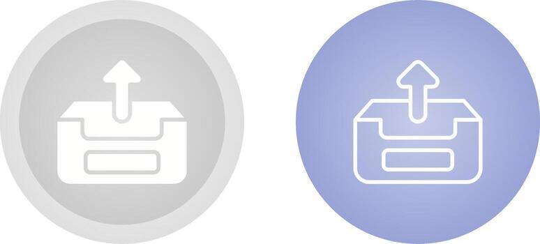 icono de vector de bandeja de salida