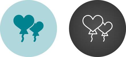 Heart shaped balloons Vector Icon