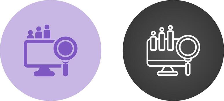 grande datos analítica vector icono
