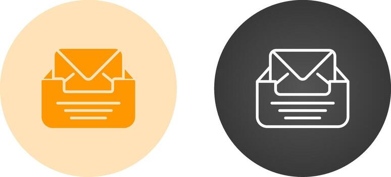 Inbox with envelope Vector Icon