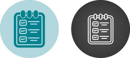 memorándum almohadilla con Lista de Verificación vector icono