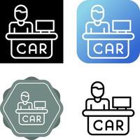 Car Rental Counter Vector Icon