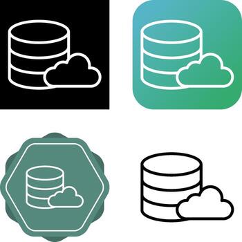 icono de vector de base de datos en la nube