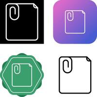 Paperclip with paper Vector Icon