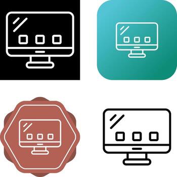 icono de vector de computadora de escritorio