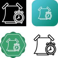 Sticky note with alarm clock Vector Icon