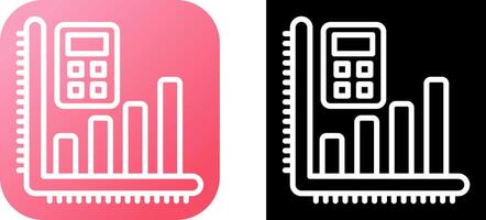 calculadora con grafico vector icono