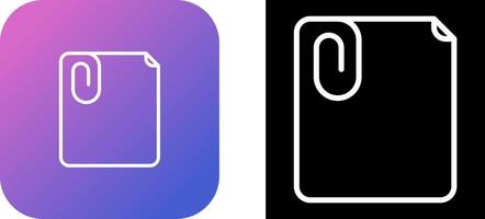 Paperclip with paper Vector Icon