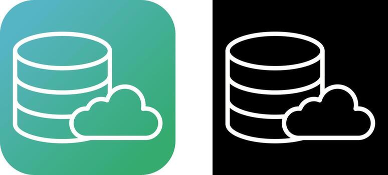 icono de vector de base de datos en la nube