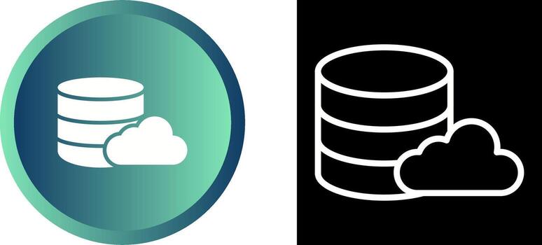 icono de vector de base de datos en la nube