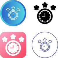 reloj con estrellas vector icono